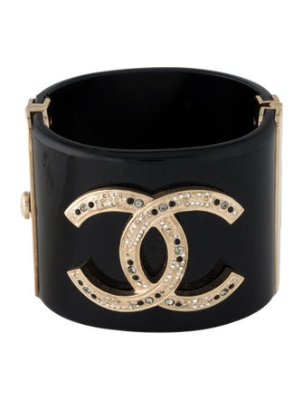 Chanel Strass & Resin CC Cuff Bracelet
