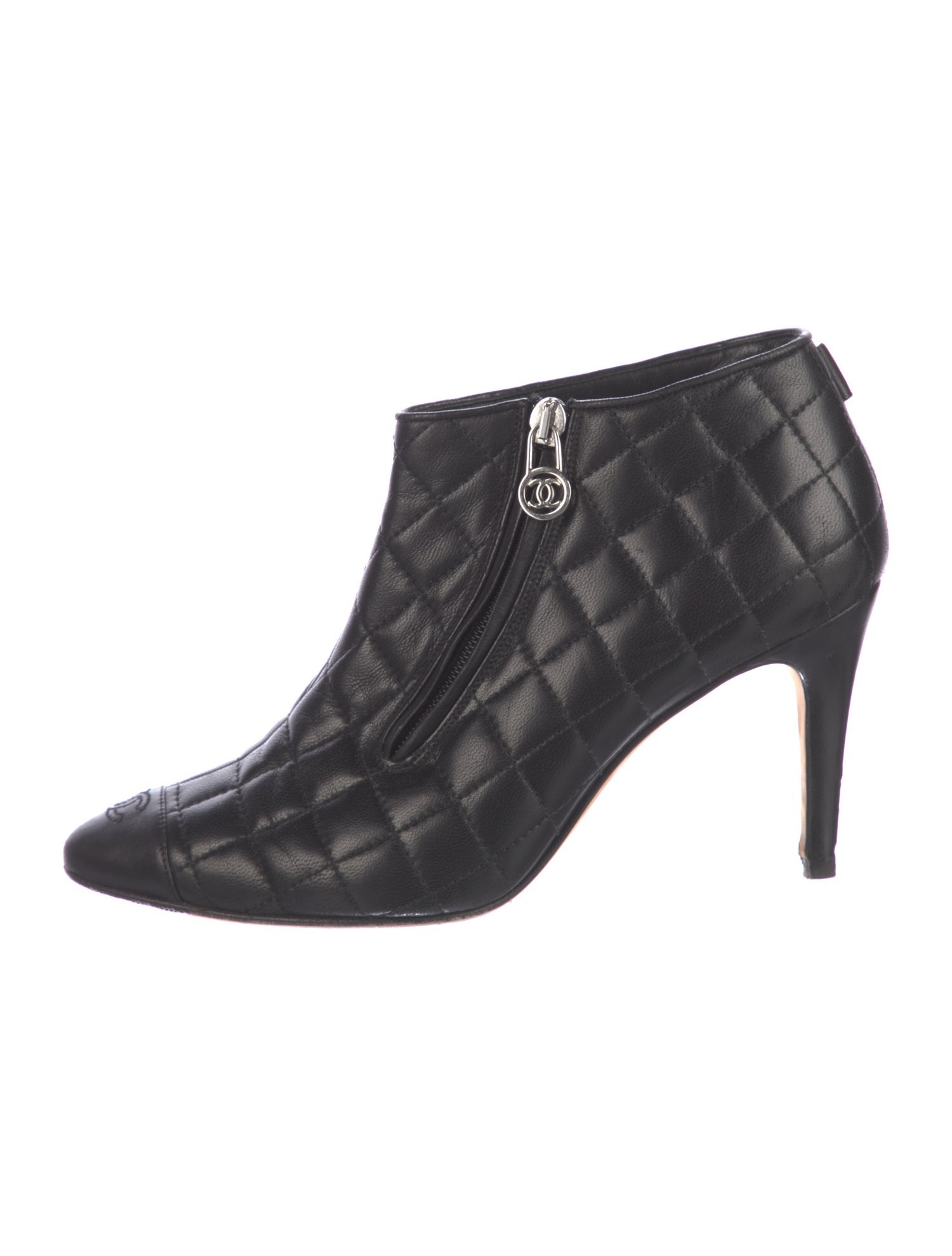 Chanel Interlocking CC Logo Leather Boots