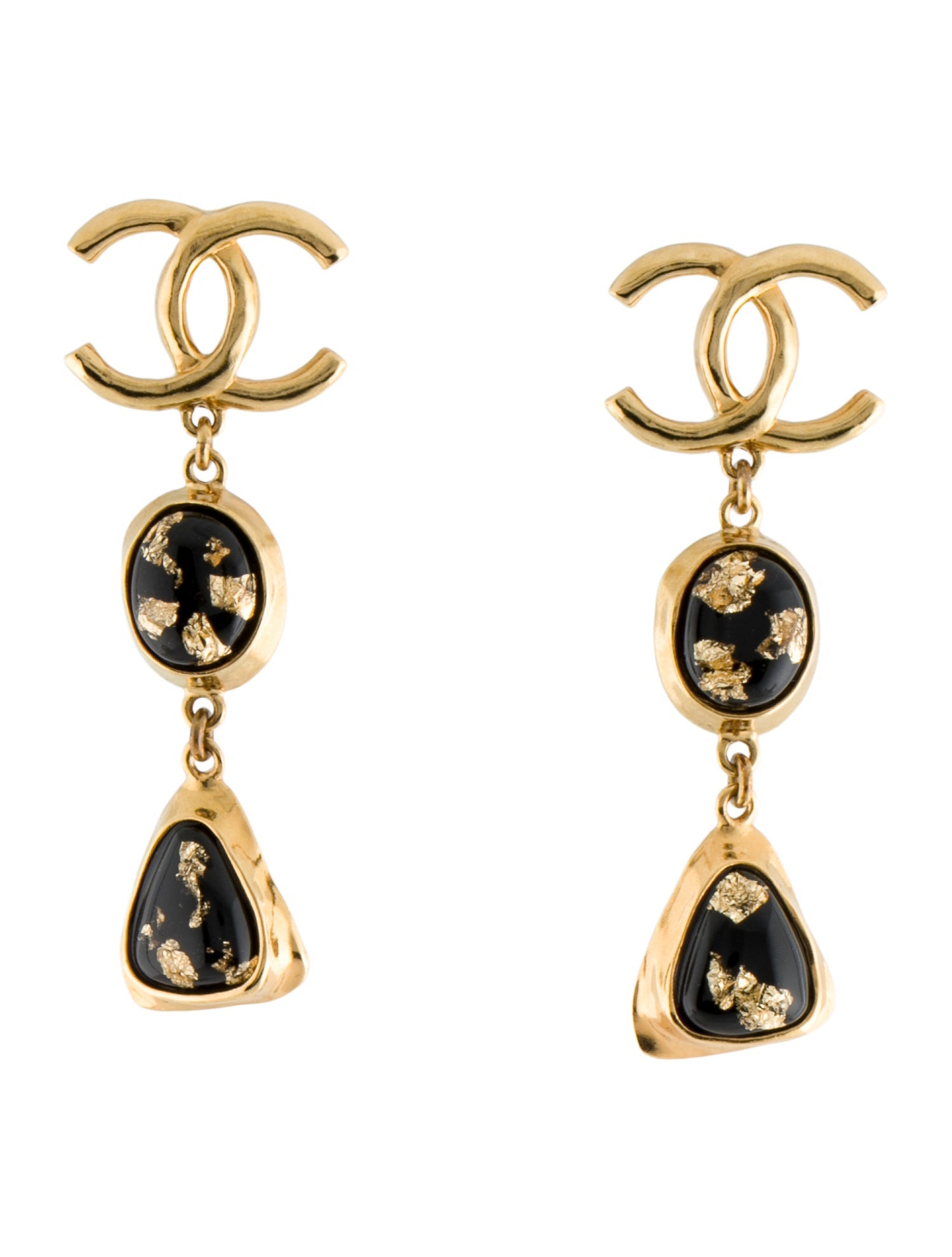 Chanel 2023 Resin CC Drop Earrings