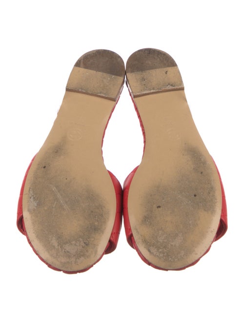 Chanel Interlocking CC Logo Leather Slides