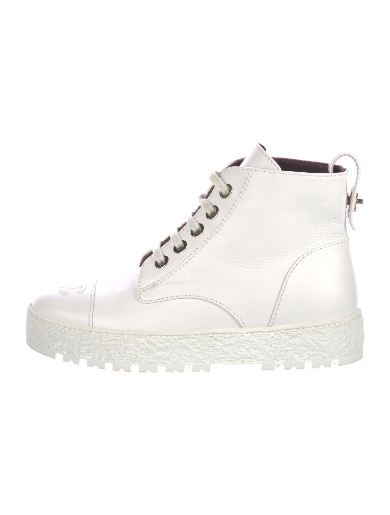 Chanel 2021 Interlocking CC Logo Combat Boots