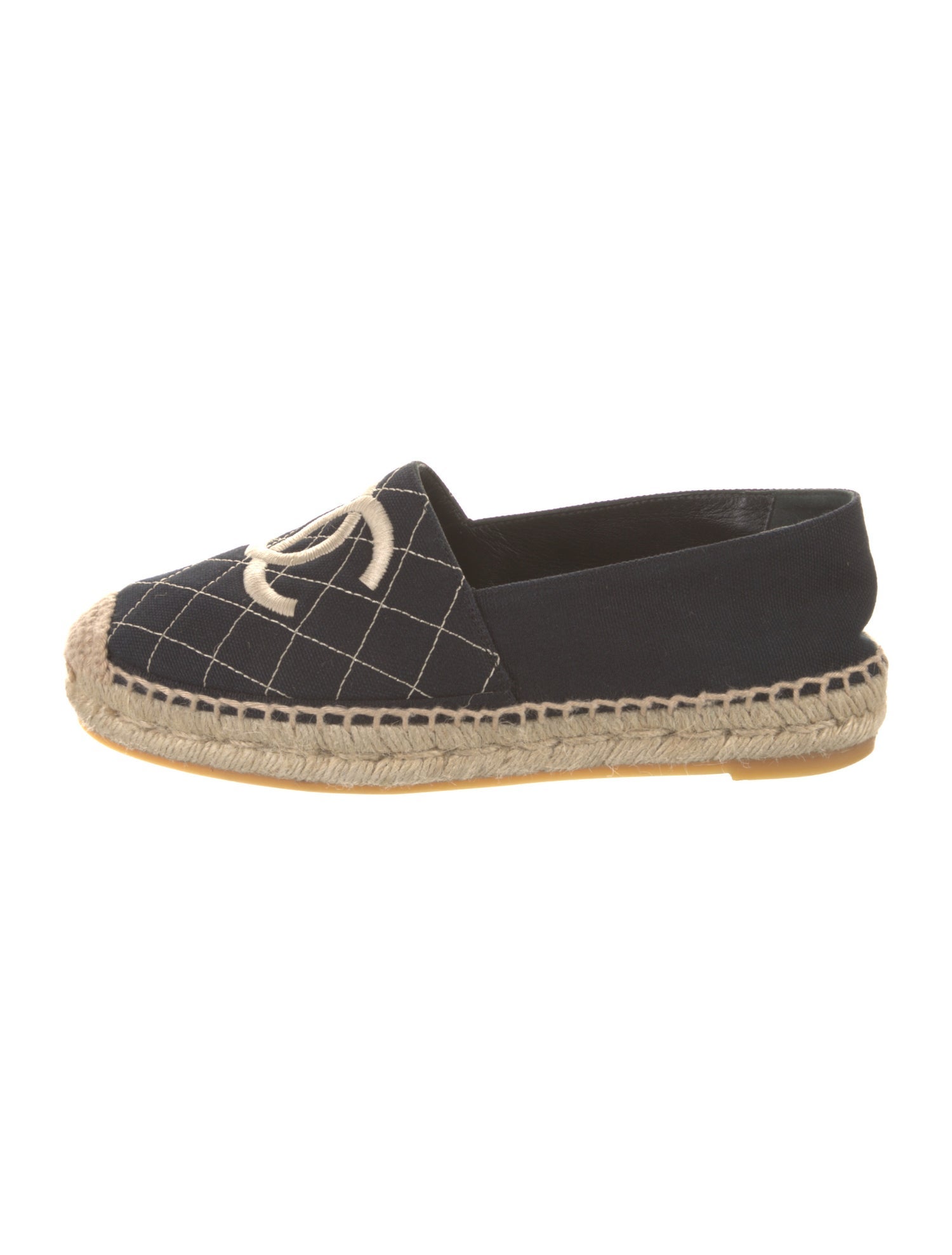 Chanel Interlocking CC Logo Canvas Espadrilles