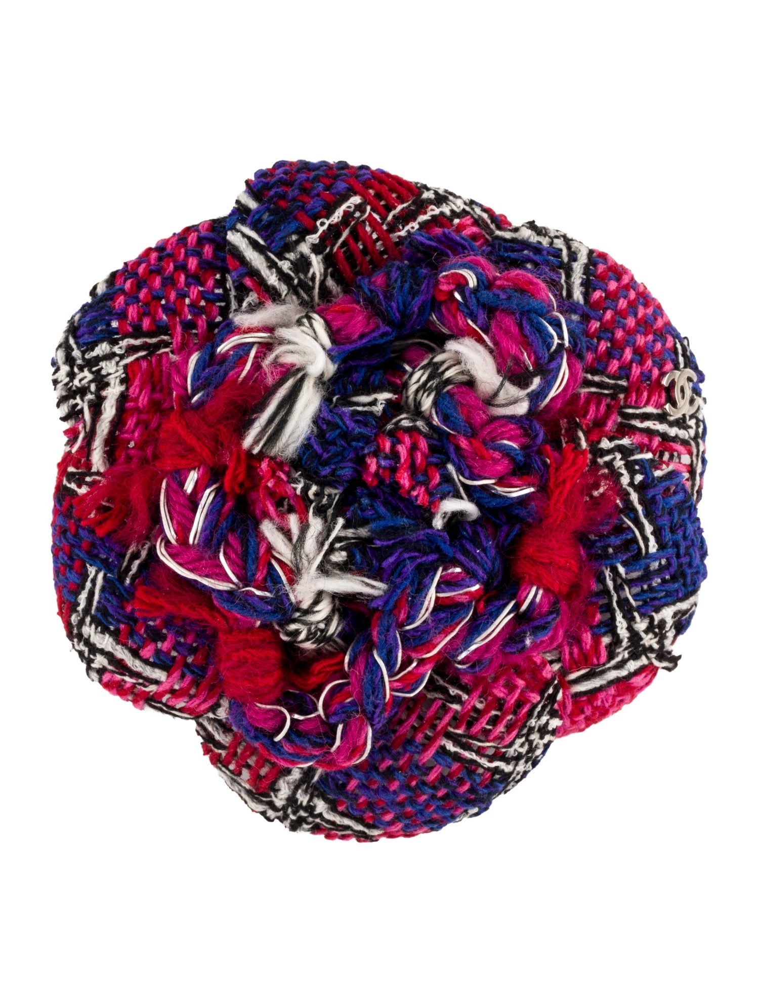 Chanel Tweed Camellia Brooch