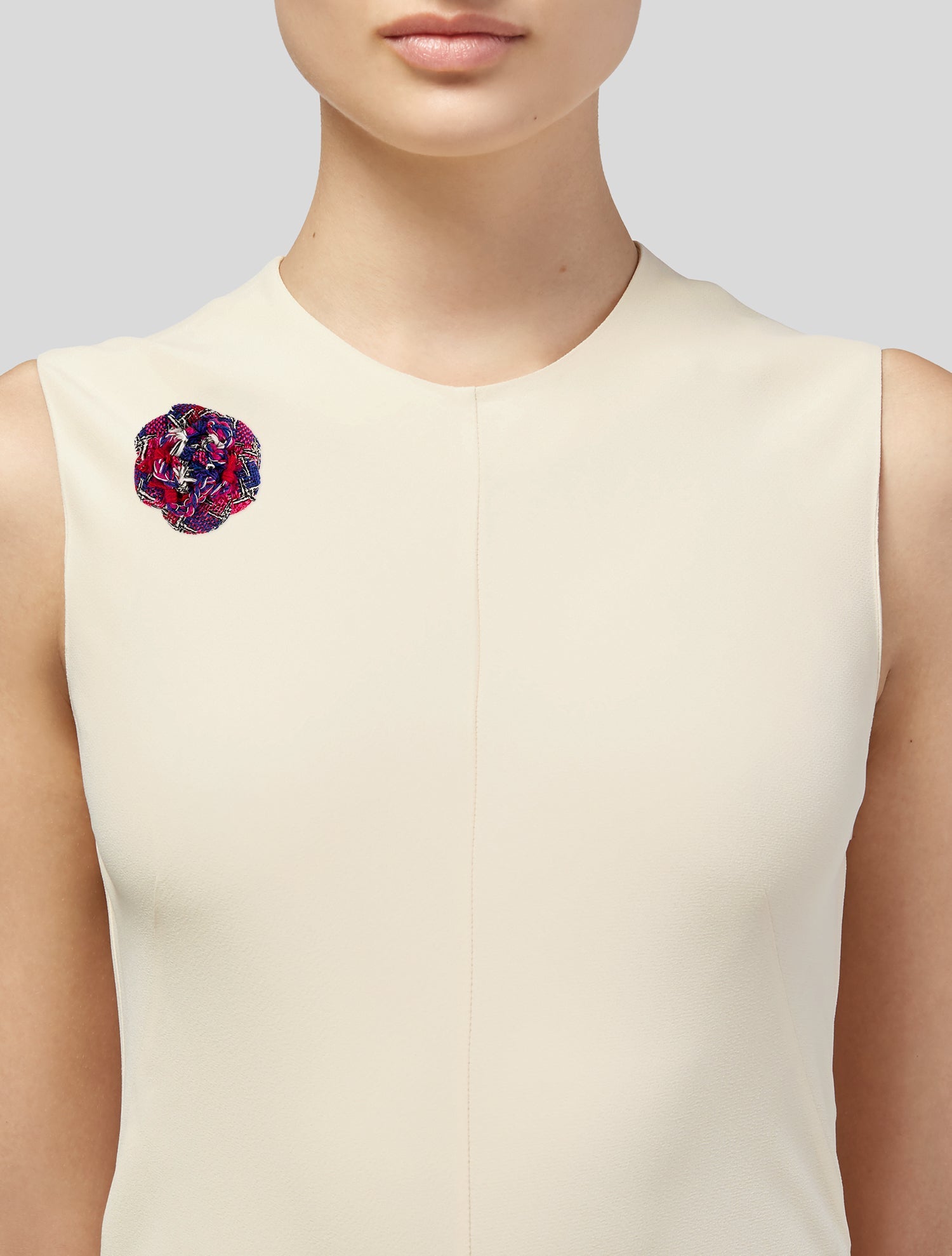 Chanel Tweed Camellia Brooch