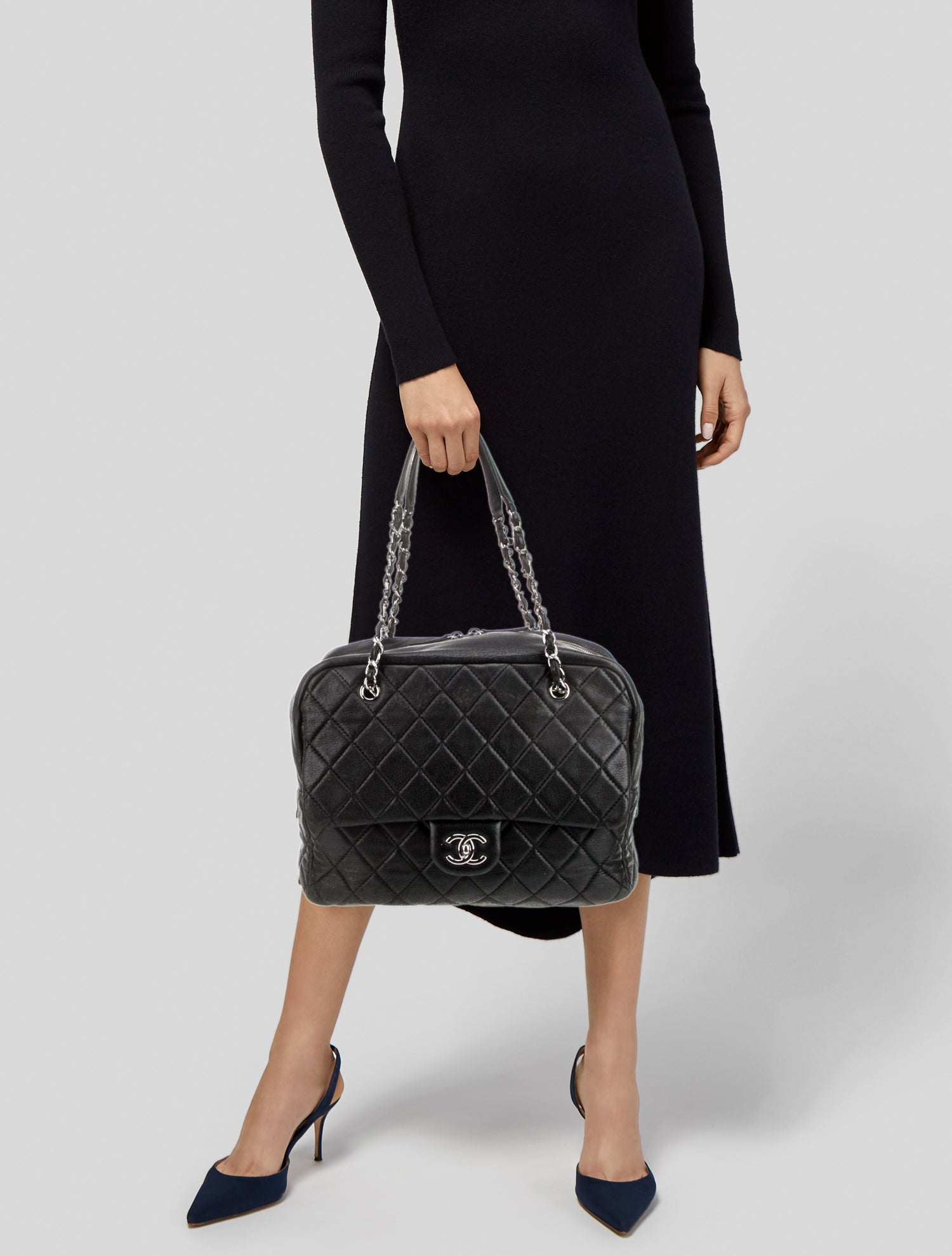 Chanel CC Quilted Bowling Bag