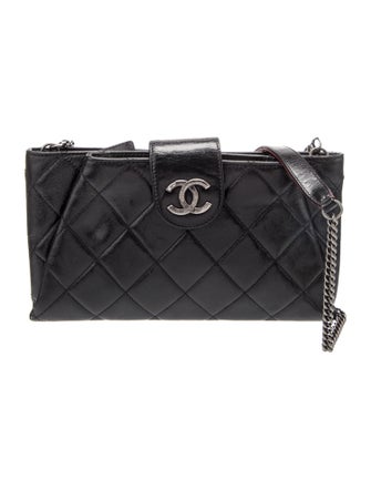 Chanel 2014 Coco Pleats Clutch w/ Chain