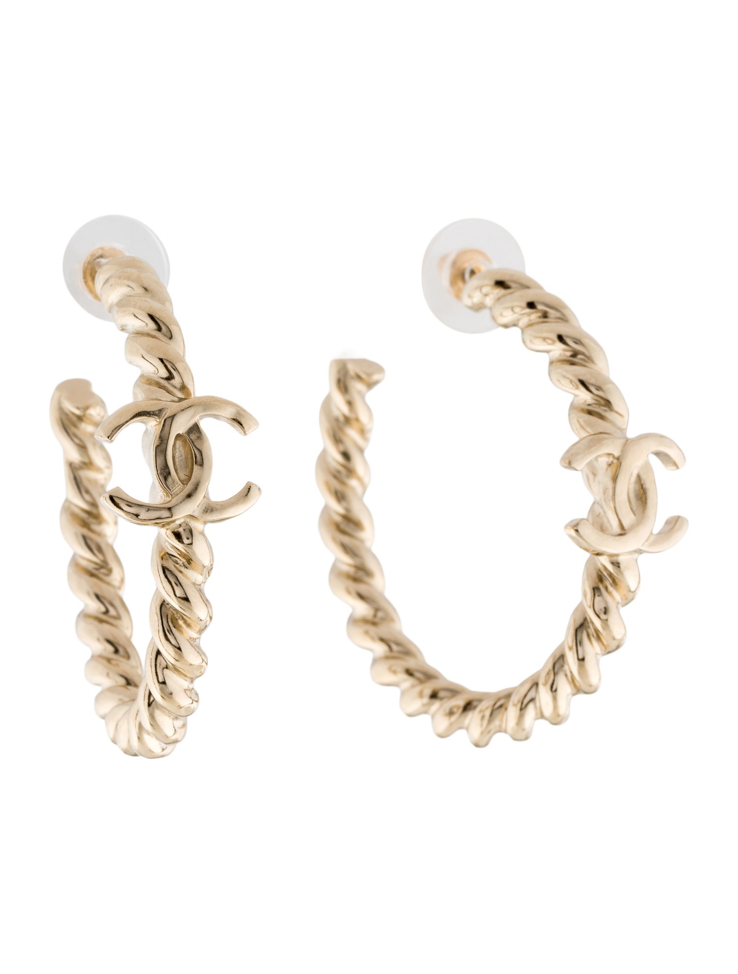 Chanel 2025 Twisted CC Hoop Earrings
