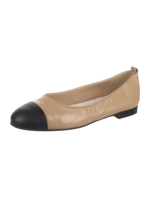 Chanel Leather Colorblock Pattern Ballet Flats