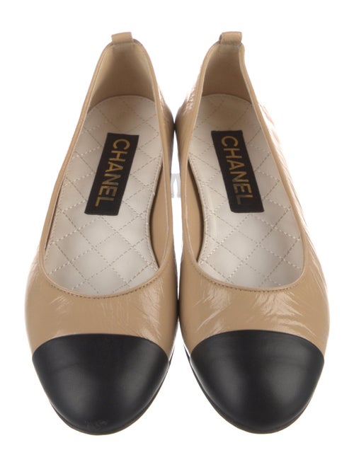 Chanel Leather Colorblock Pattern Ballet Flats