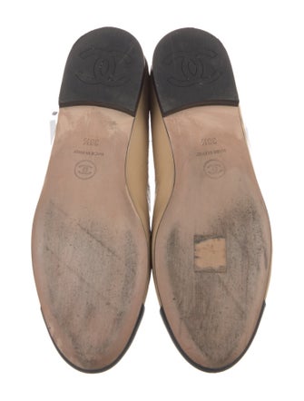 Chanel Leather Colorblock Pattern Ballet Flats
