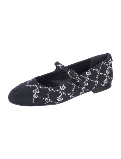 Chanel Interlocking CC Logo Canvas Mary Jane Flats