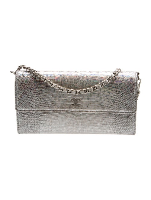Chanel Iridescent Lizard Embossed Wallet on Chain