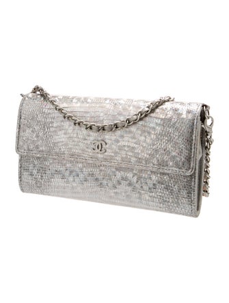 Chanel Iridescent Lizard Embossed Wallet on Chain