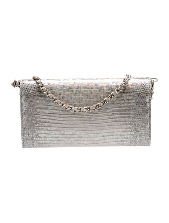 Chanel Iridescent Lizard Embossed Wallet on Chain