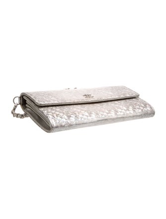 Chanel Iridescent Lizard Embossed Wallet on Chain