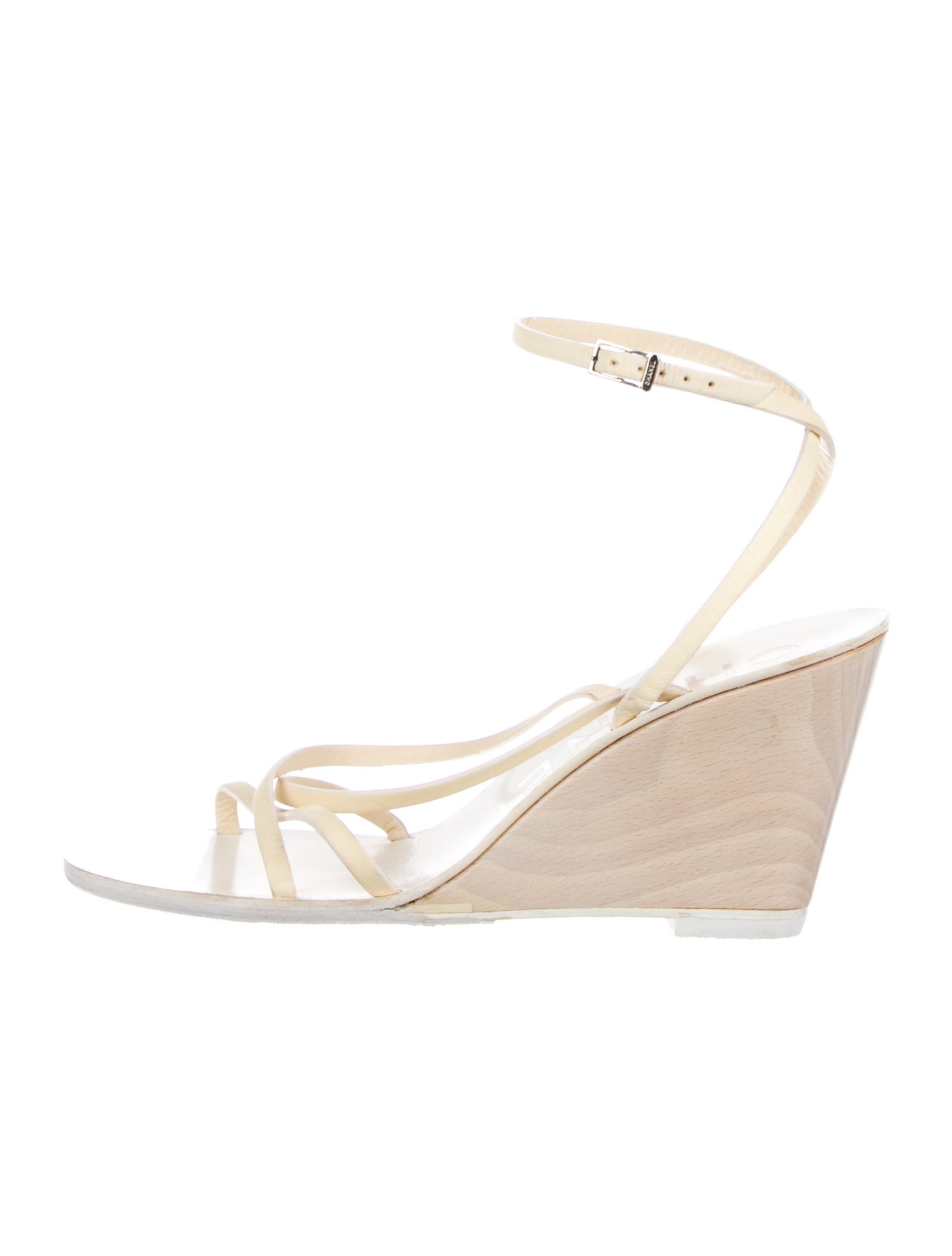 Chanel Interlocking CC Logo Leather Sandals