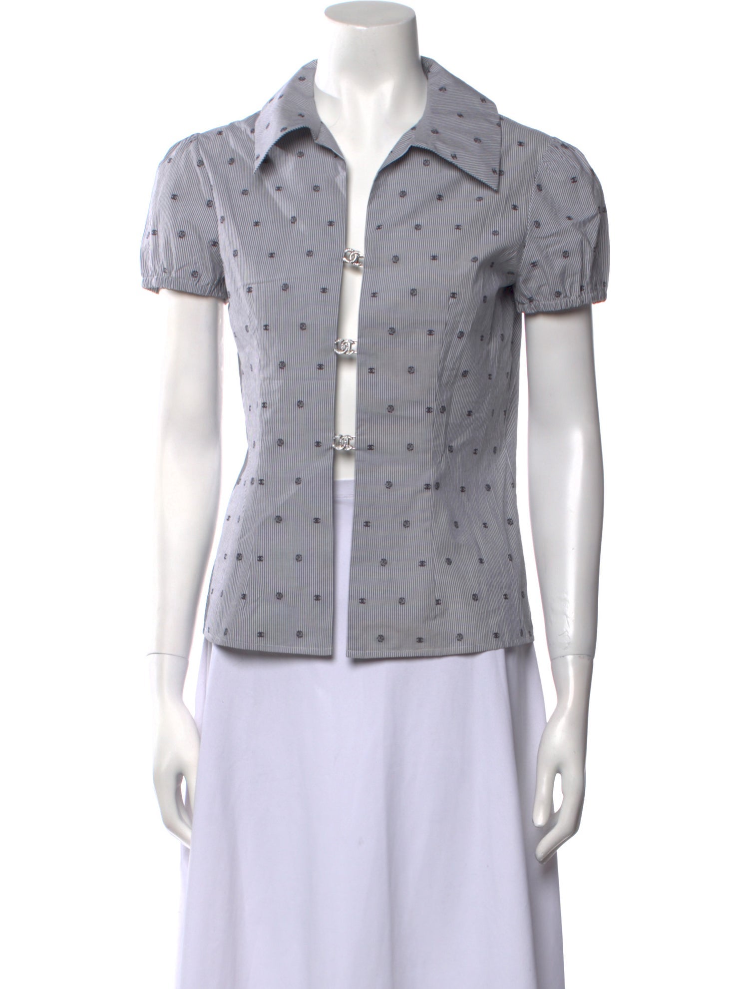 Chanel 2024 Printed Button-Up Top