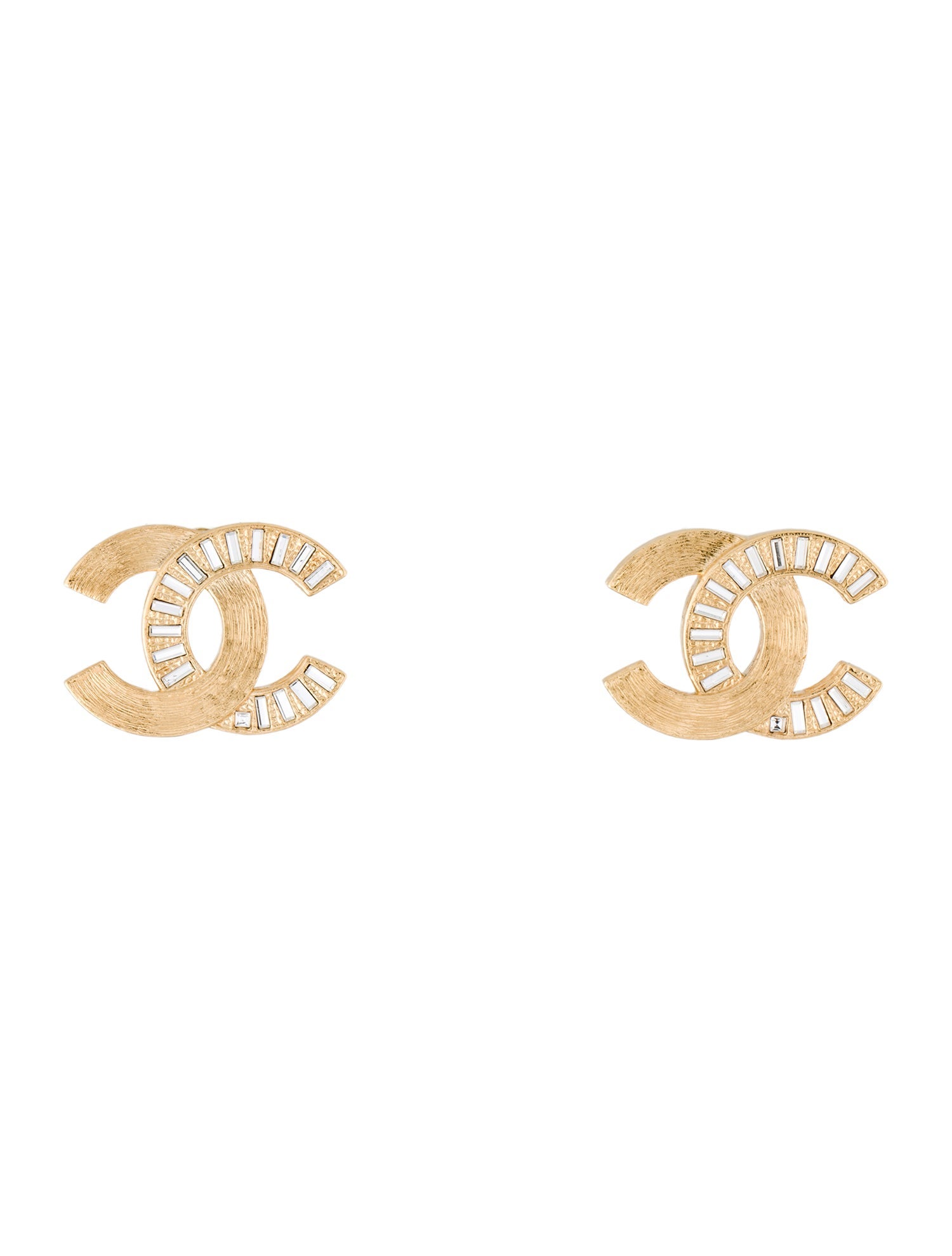 Chanel 2024 Strass CC Stud Earrings