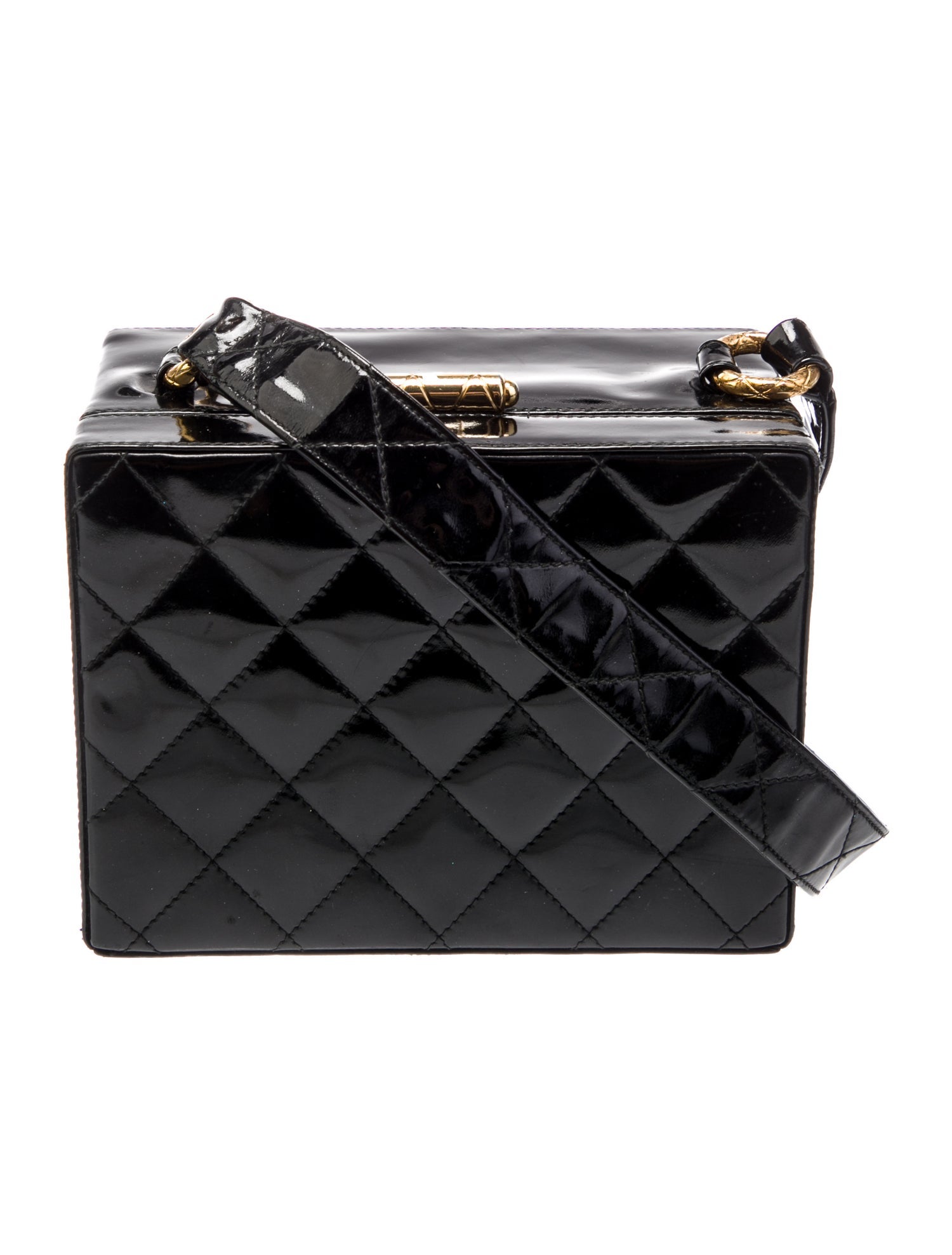 Chanel Patent Quilted Vanity Case