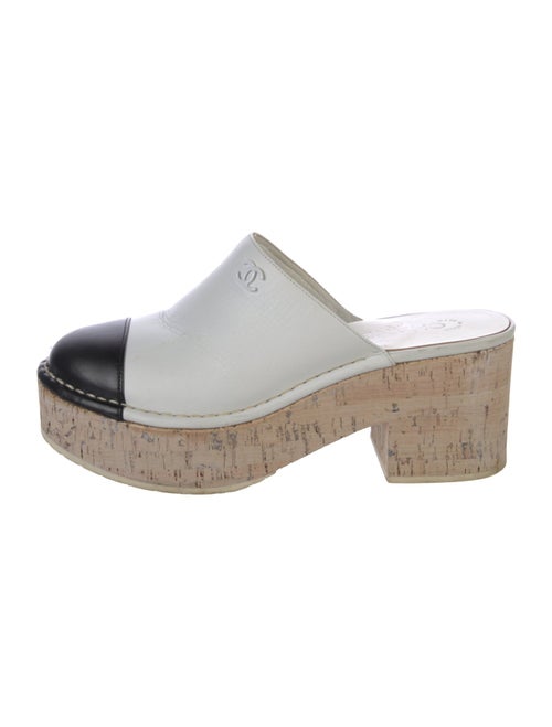 Chanel Interlocking CC Logo Leather Mules