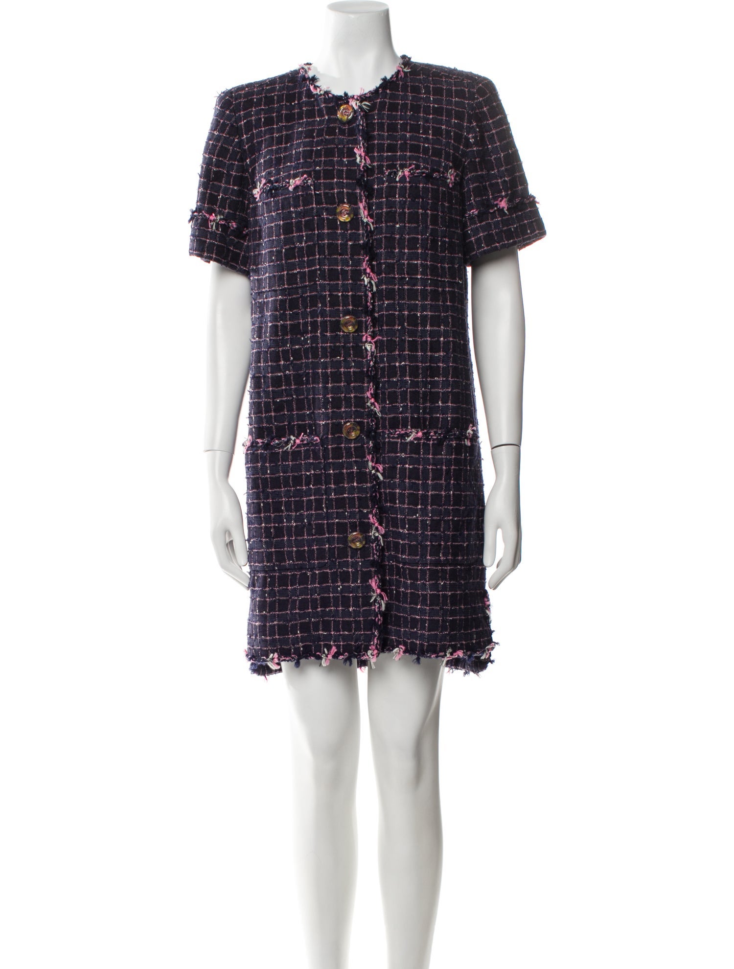 Chanel 2015 Plaid Print Coat