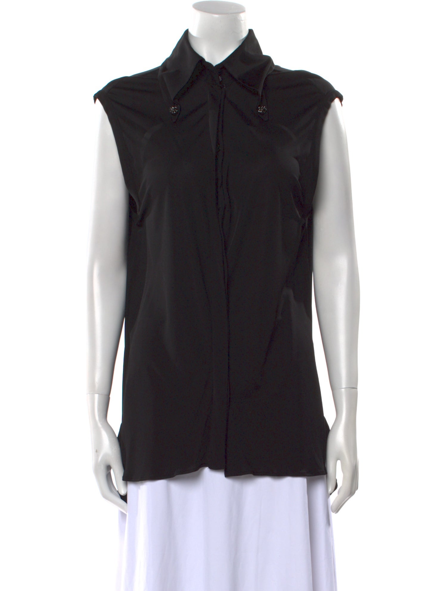 Chanel 2015 Sleeveless Button-Up Top