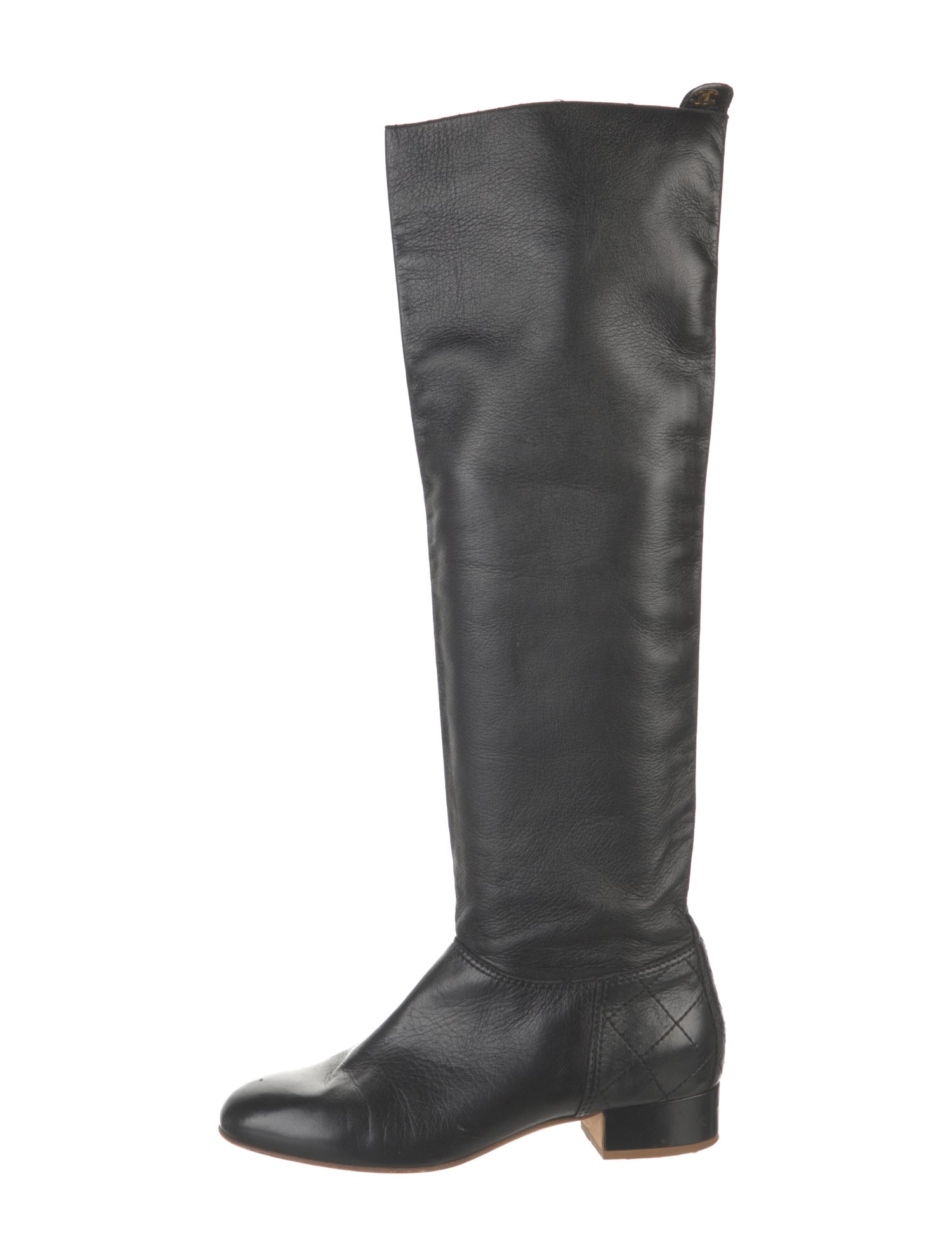 Chanel Interlocking CC Logo Leather Boots