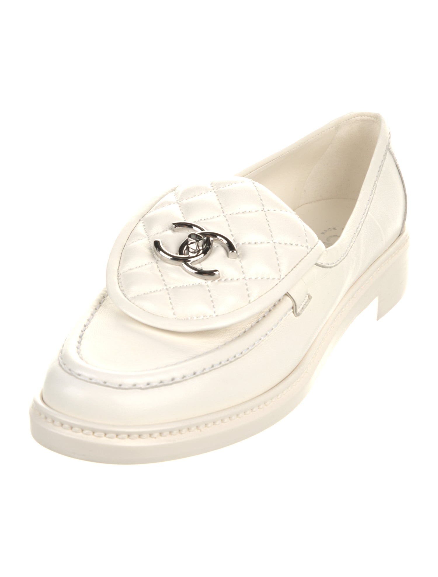 Chanel Interlocking CC Logo Leather Oxfords