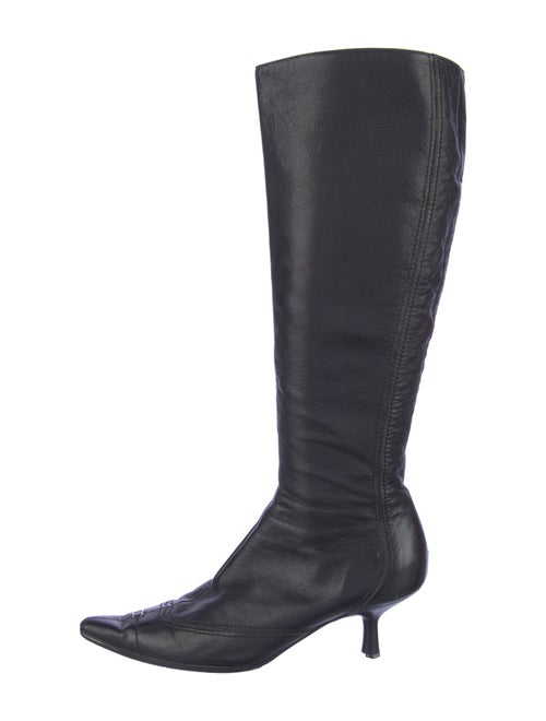 Chanel Interlocking CC Logo Leather Boots