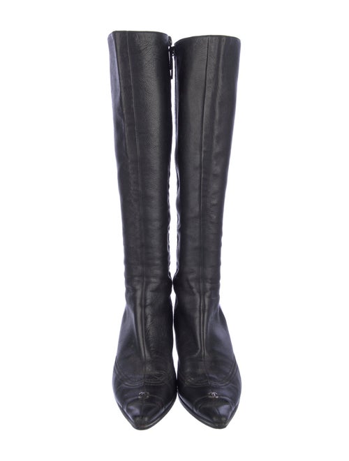 Chanel Interlocking CC Logo Leather Boots