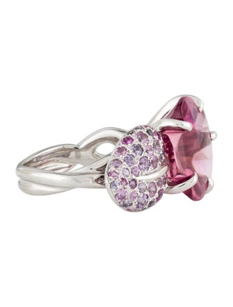 Chanel 18K Sapphire & Tourmaline Camelia Aquatiques Cocktail Ring