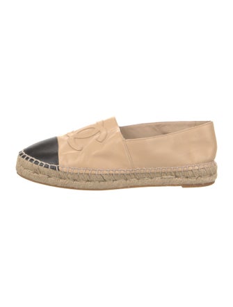 Chanel Interlocking CC Logo Lambskin Espadrilles
