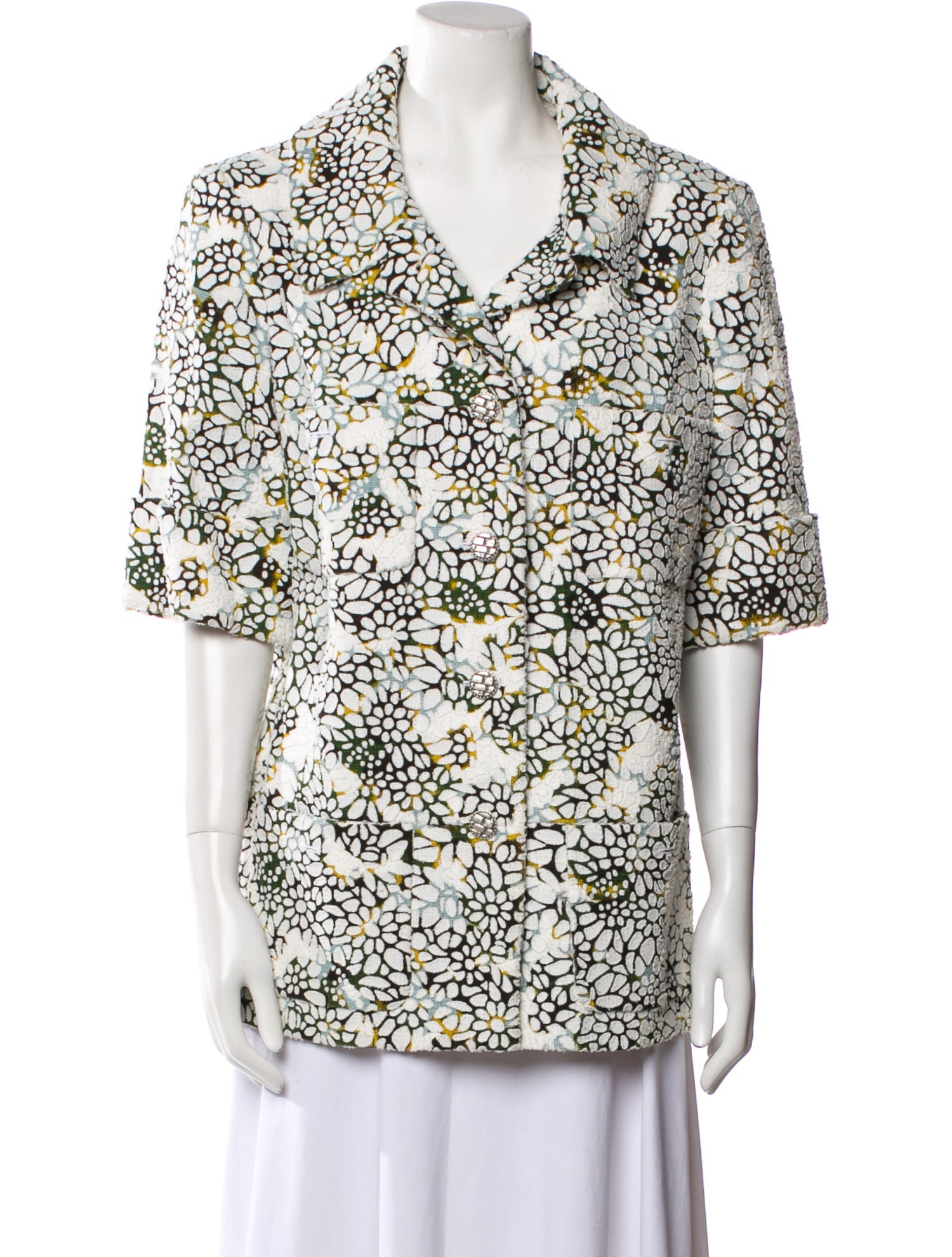 Chanel 2015 Floral Print Evening Jacket