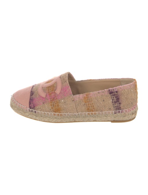 Chanel Interlocking CC Logo Tweed Espadrilles