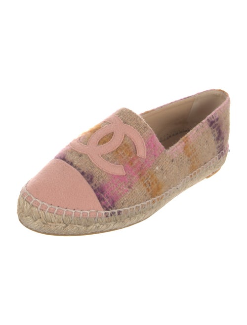 Chanel Interlocking CC Logo Tweed Espadrilles