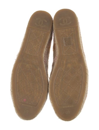 Chanel Interlocking CC Logo Tweed Espadrilles