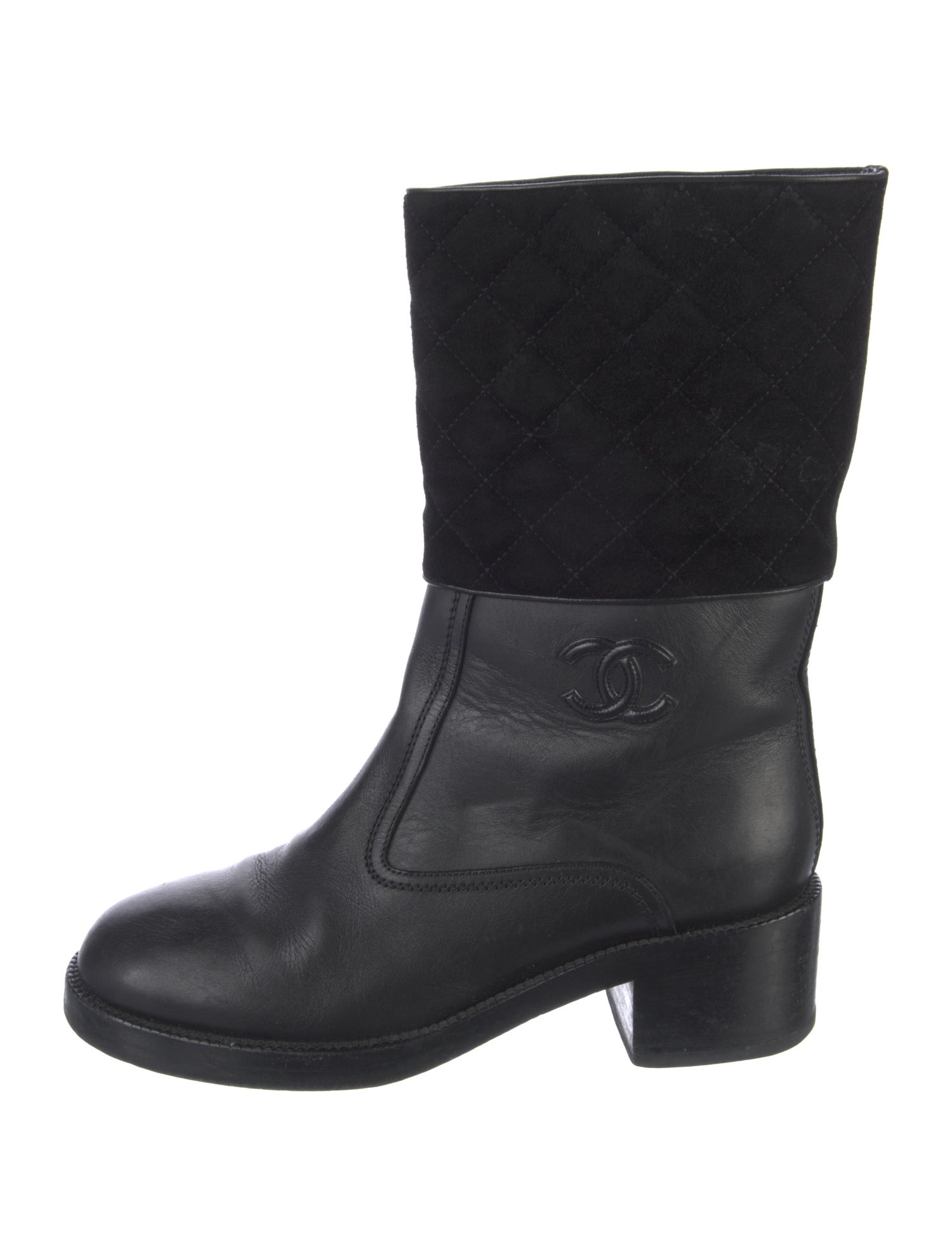 Chanel 2017 Interlocking CC Logo Moto Boots