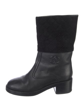 Chanel 2017 Interlocking CC Logo Moto Boots