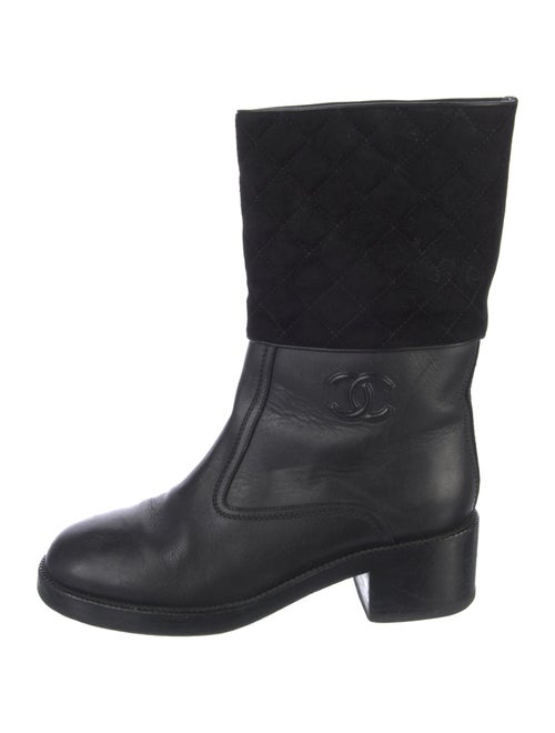 Chanel 2017 Interlocking CC Logo Moto Boots