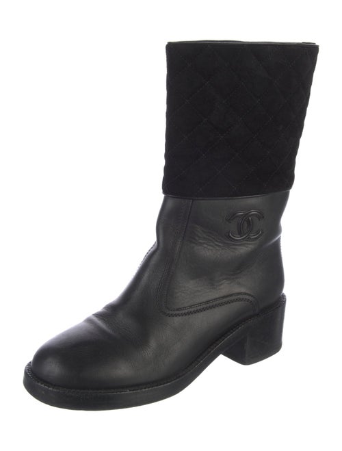 Chanel 2017 Interlocking CC Logo Moto Boots