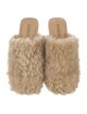 Chanel Interlocking CC Logo Shearling Mules