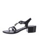 Chanel Interlocking CC Logo Patent Leather T-Strap Sandals