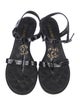Chanel Interlocking CC Logo Patent Leather T-Strap Sandals