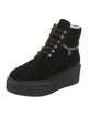 Chanel Interlocking CC Logo Velvet Combat Boots