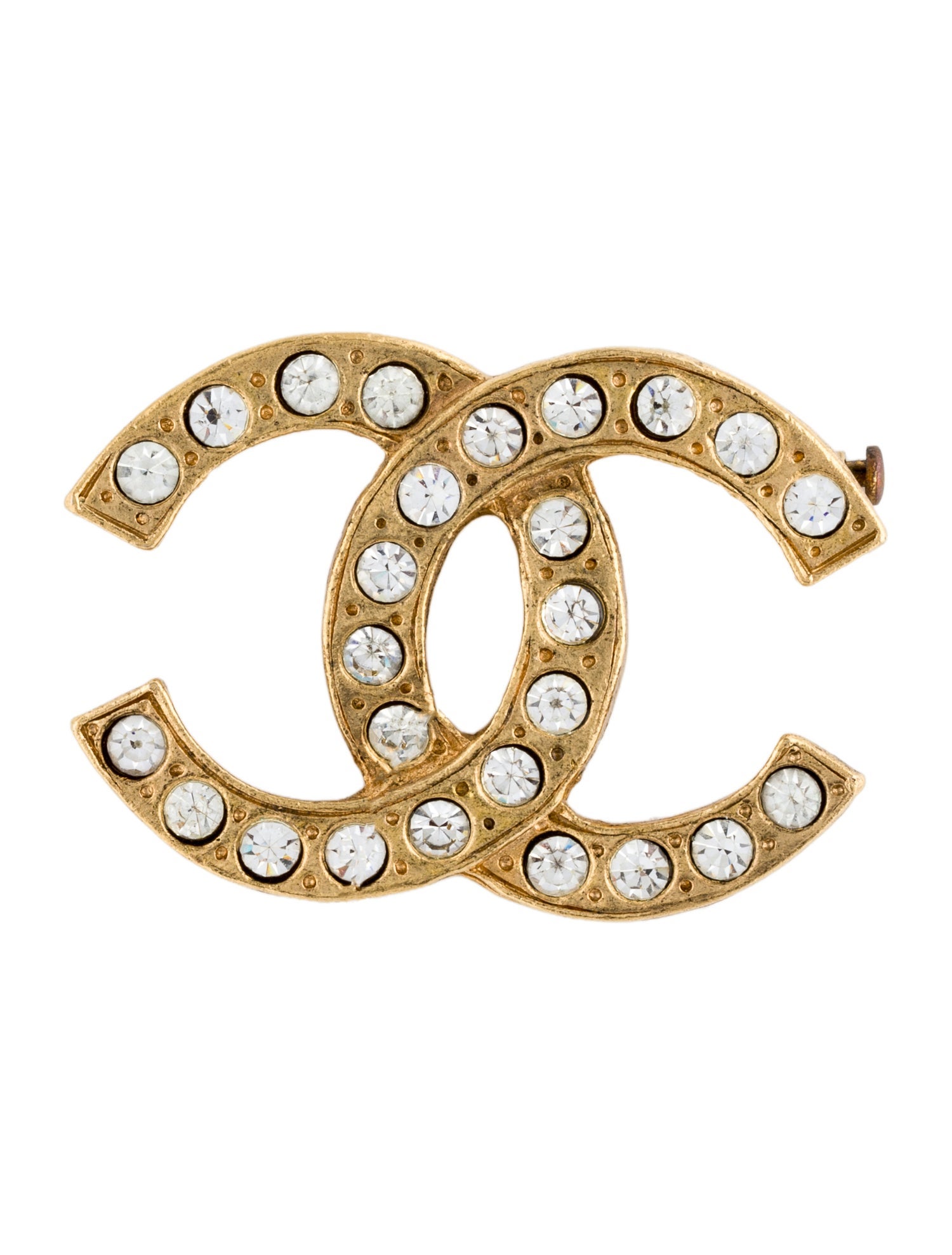 Chanel Vintage Strass CC Brooch