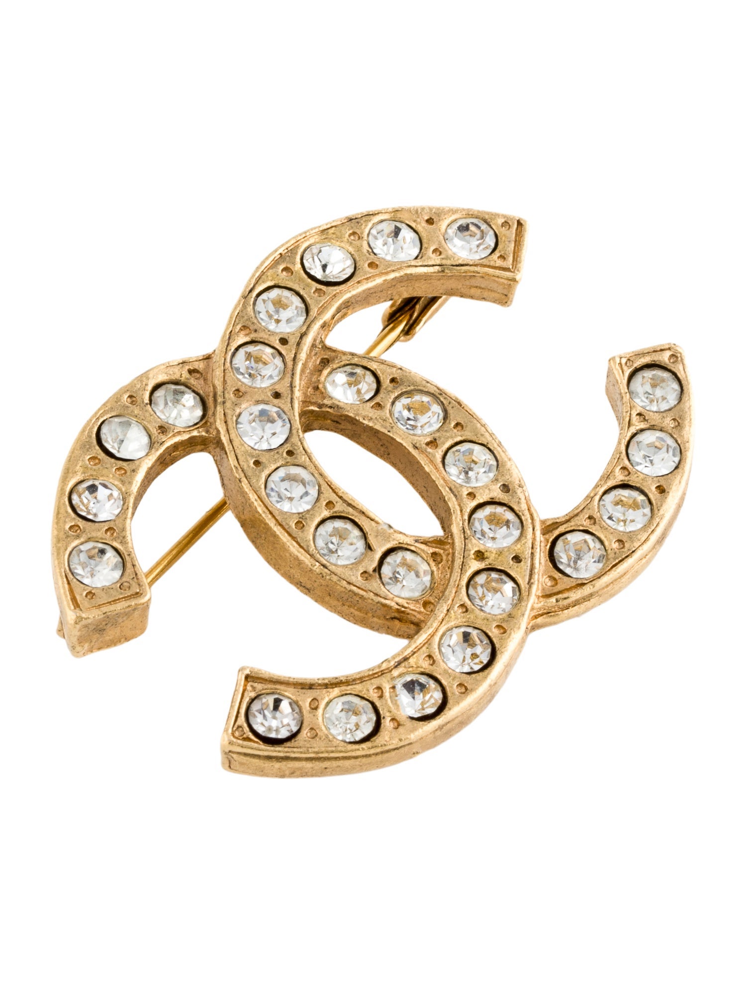 Chanel Vintage Strass CC Brooch