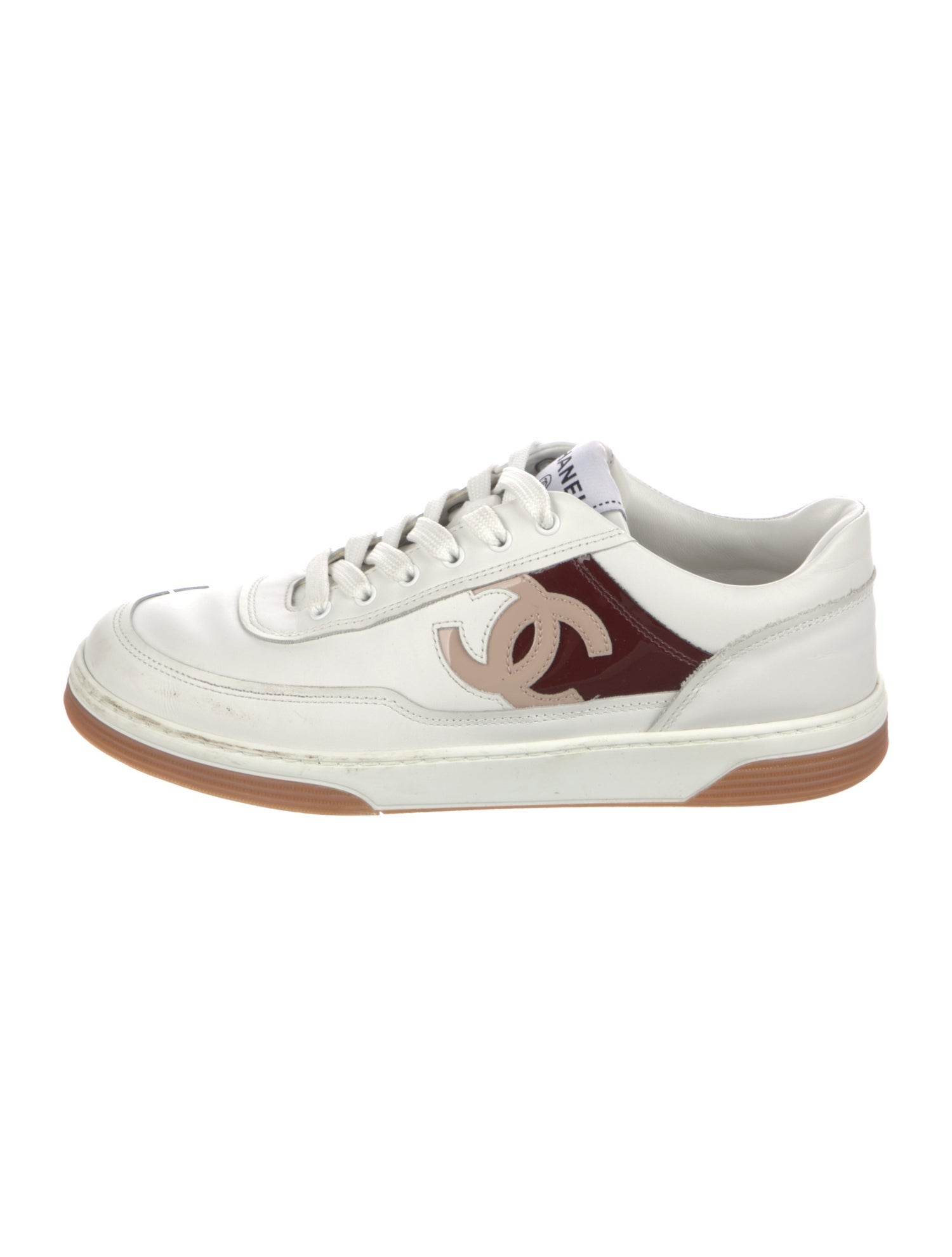 Chanel Interlocking CC Logo Patent Leather Sneakers
