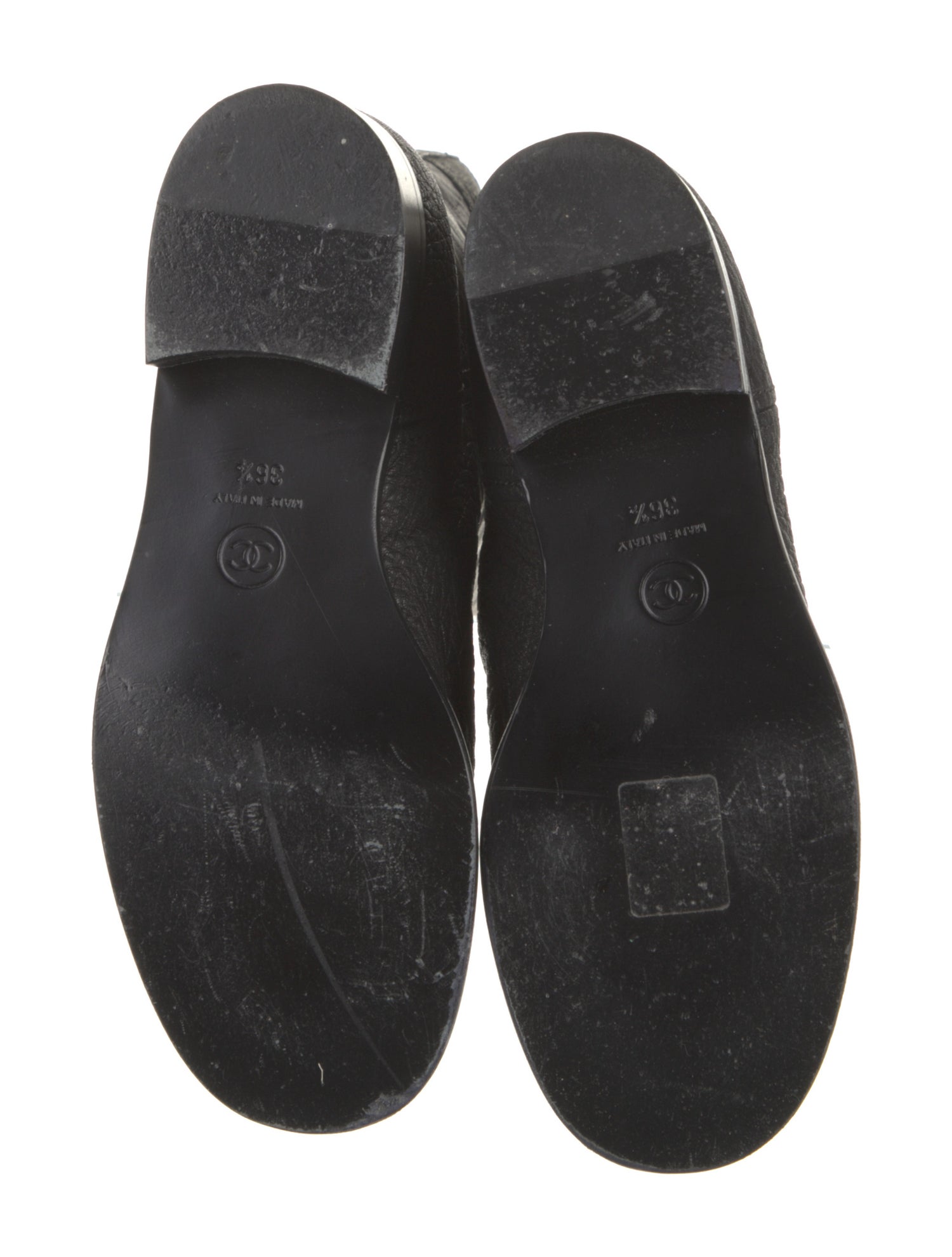 Chanel Interlocking CC Logo Leather Boots