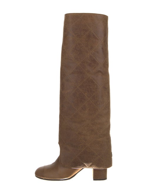 Chanel Interlocking CC Logo Leather Riding Boots