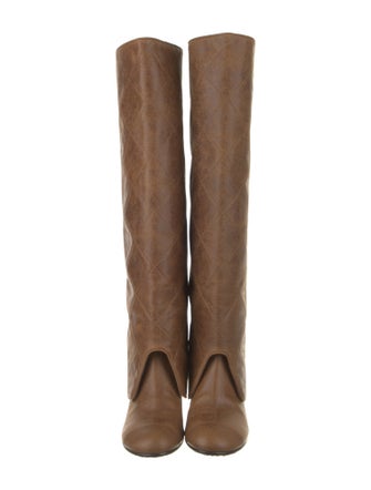 Chanel Interlocking CC Logo Leather Riding Boots